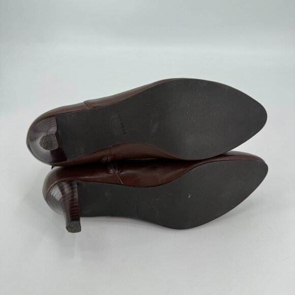 Cole Haan Elinor Brown Leather Kitten Heel Short Trendy Boots 8 Ankle Booties - Picture 8 of 8
